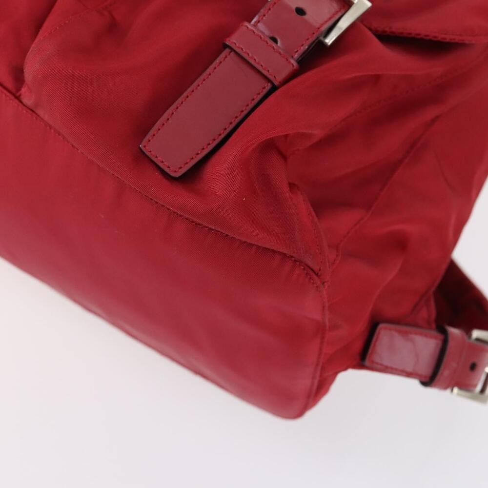 PRADA Backpack Nylon Red Silver Auth 154157 - Picture 16 of 16